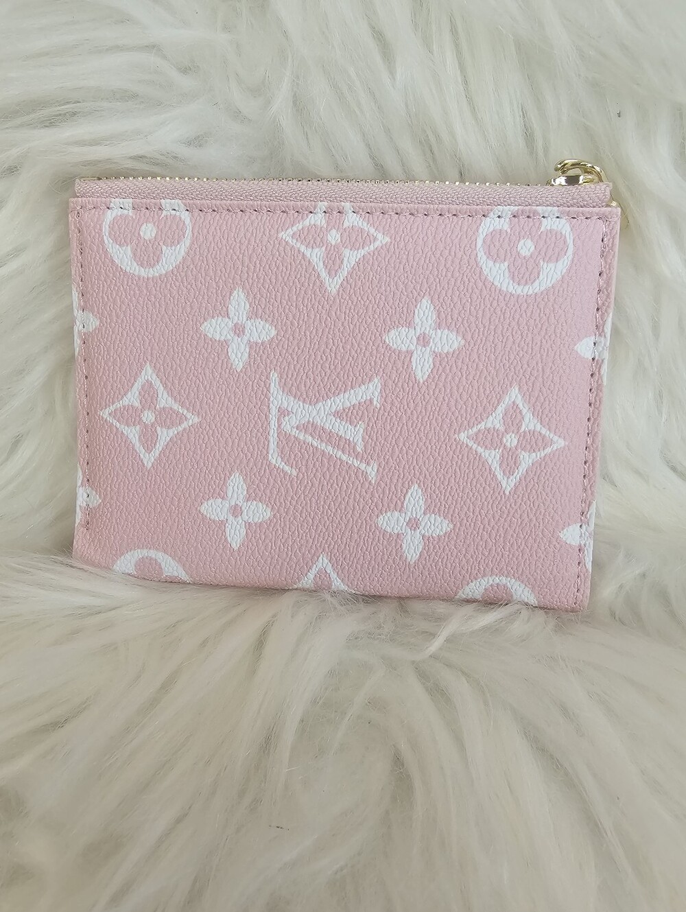 Pink and White Slim Wallet With Coin Pouch - Picture 2 of 7
